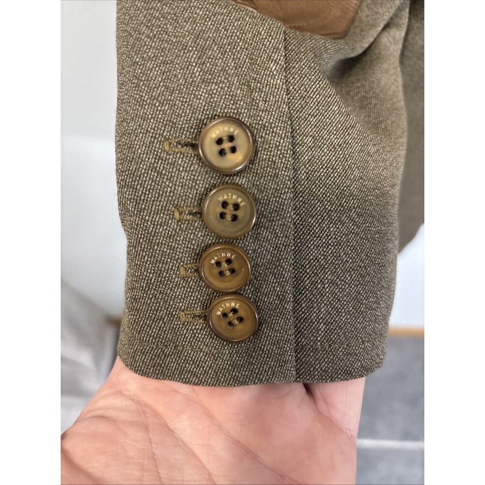 Wathne Women’s 100% Wool Jacket Coat With Leather Collar And Sleeve Patch Size 6 - Picture 11 of 13